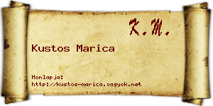 Kustos Marica névjegykártya